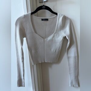 Cropped Tan Long sleeve Top